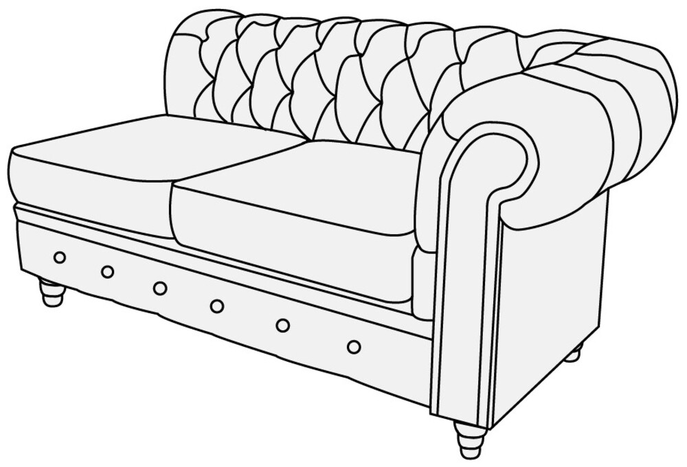 Модуль 2-х местный с правым подлокотником Альфа Честер