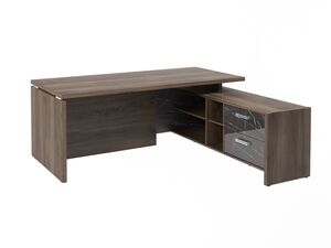 Стол руководителя с опорной тумбой (правый) (Фурнитура INOX)