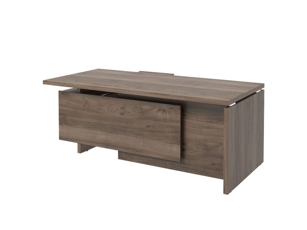 Стол руководителя с опорной тумбой (правый) (Фурнитура черная)