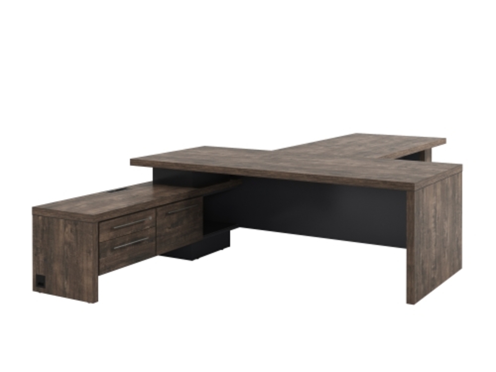 Стол руководителя с опорной тумбой (левый)