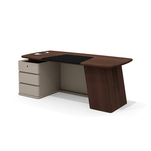Стол руководителя с опорной тумбой (левый)