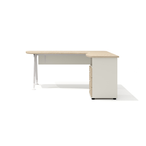 Составной эргономичный стол на металлокаркасе правый