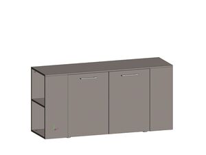 Шкаф низкий со стеллажами