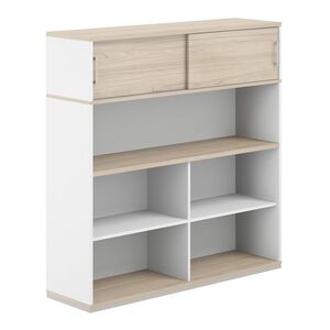 Стеллаж-комбо 1-стор. 1438 с антресолью, с экраном ЛДСП