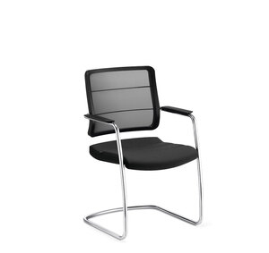 AIRPAD Кресло посетителя, кожа ЧЕРНЫЙ/АЛЮМ