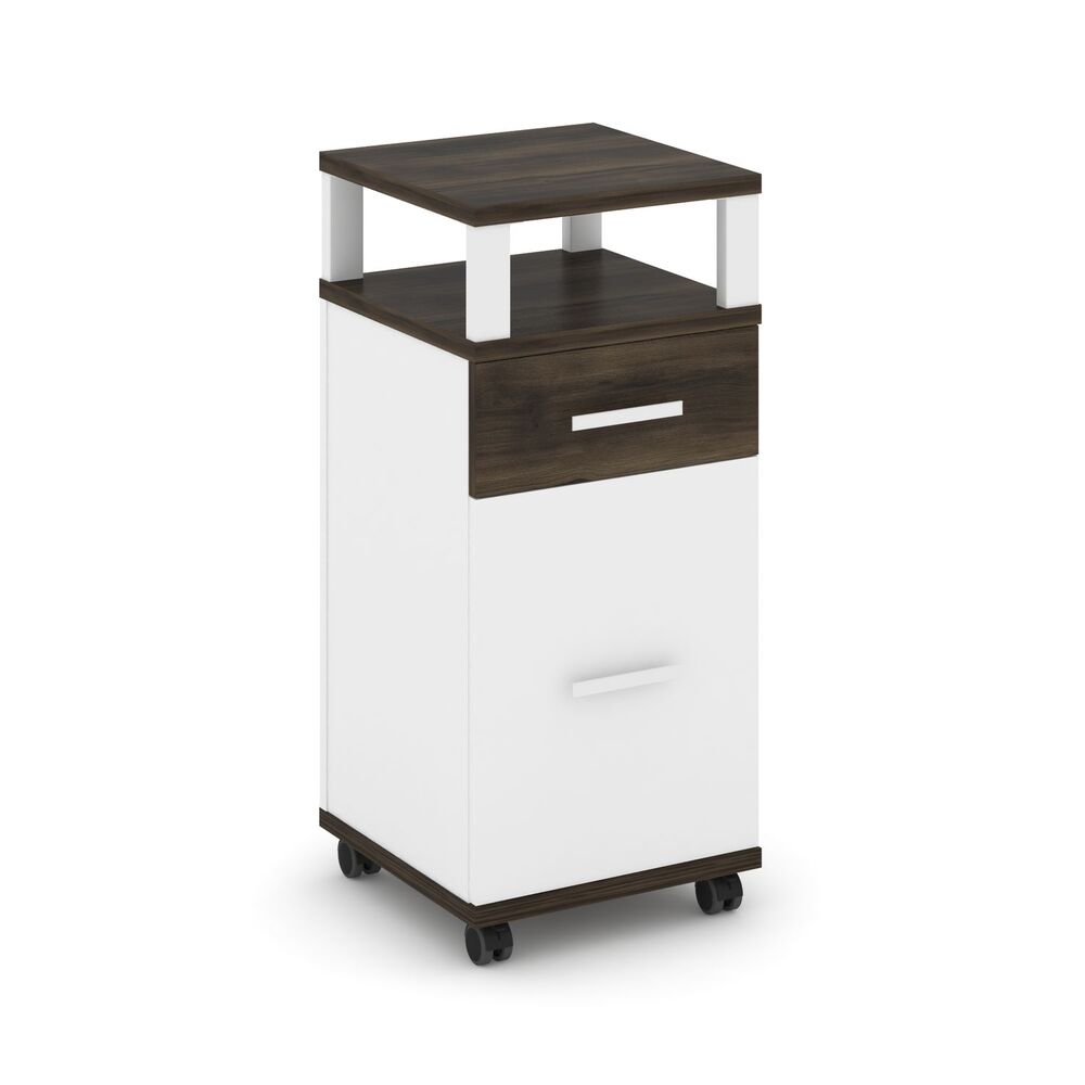 Тумба мобильная 1 ящик + 1 распашной фасад с надставкой