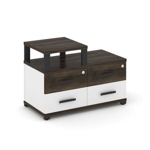 Тумба приставная широкая 4 ящика с надставкой узкой