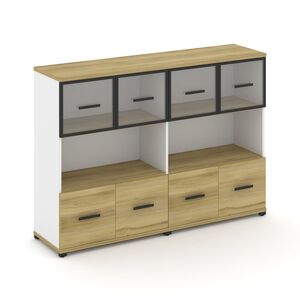 Шкаф две широкие секции, 3 ниши