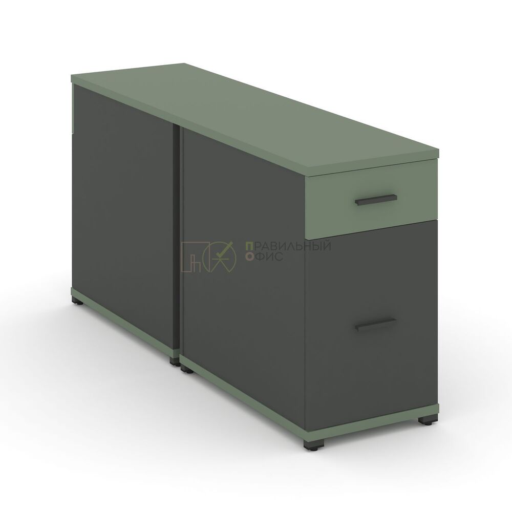 Тумба двухсторонняя опорная/приставная 1 ящик + 1 распашной фасад