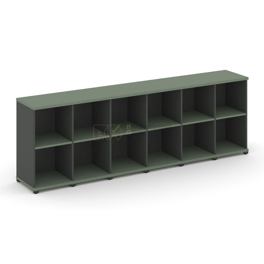 Стеллаж шесть узких секций, 2 ниши