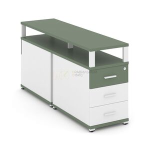 Тумба двухсторонняя приставная 3 ящика с надставкой