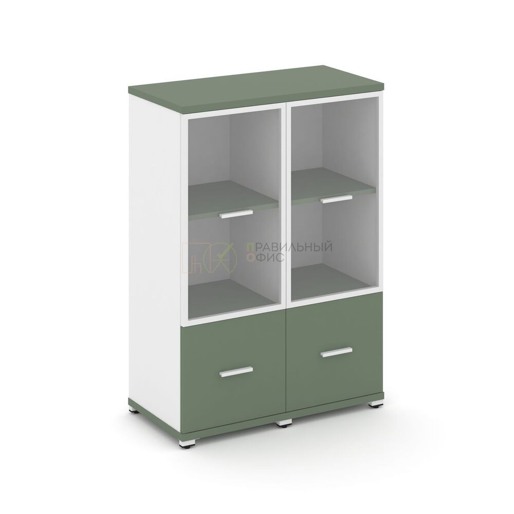 Шкаф две узкие секции, 3 ниши