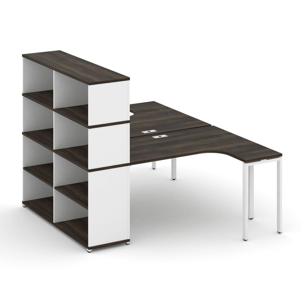 Рабочая станция с опорным стеллажом с надставкой высокой