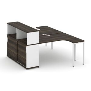 Рабочая станция с опорным шкафом-купе с надставкой низкой