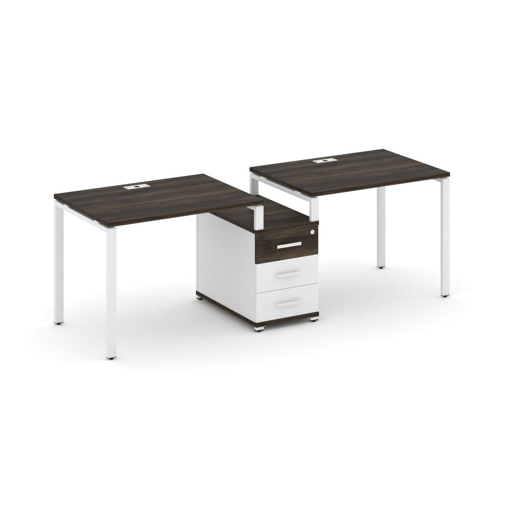 Рабочая станция на 2 места с одной опорной тумбой