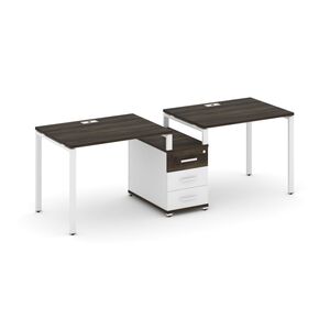 Рабочая станция на 2 места с одной опорной тумбой