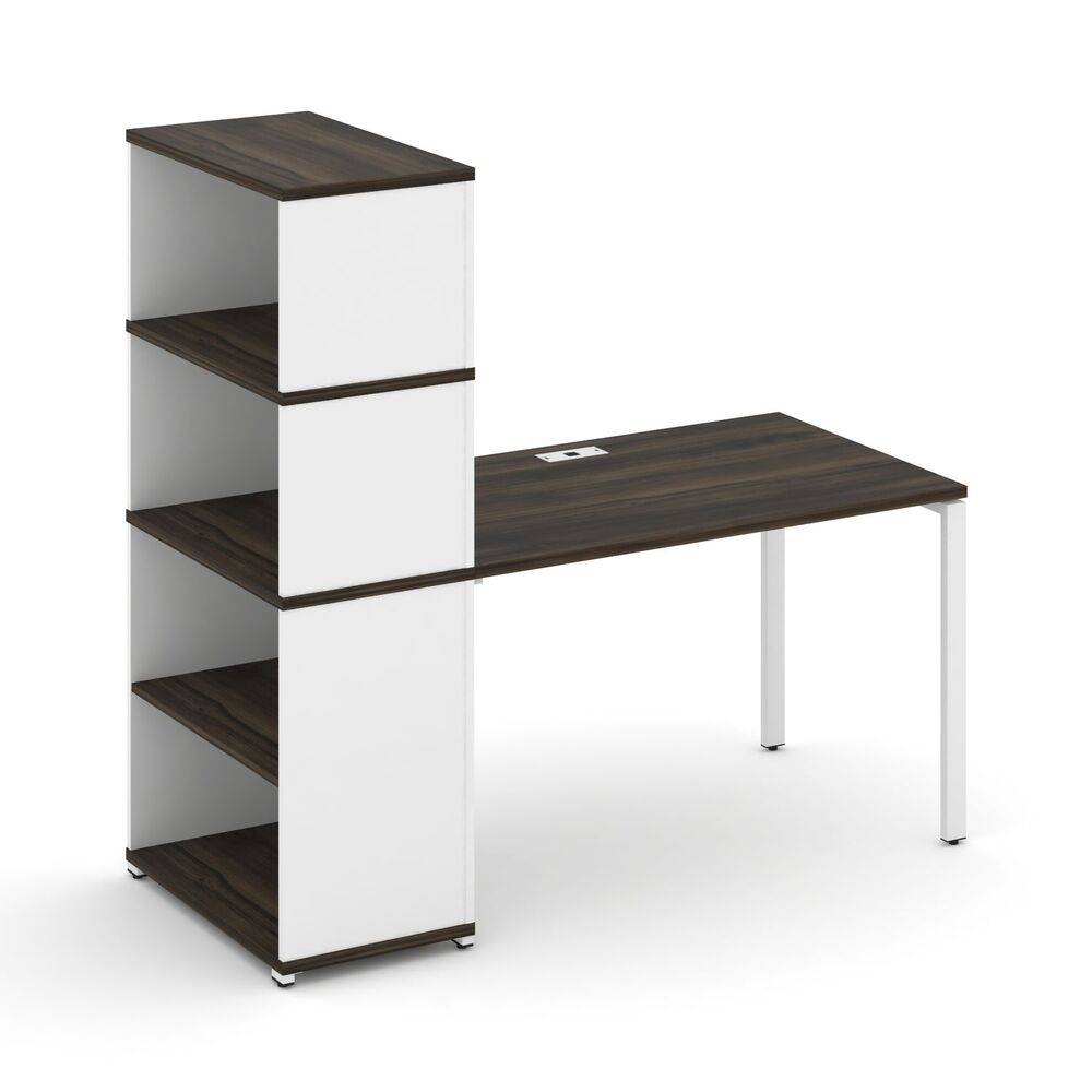 Стол рабочий с опорным стеллажом с надставкой высокой