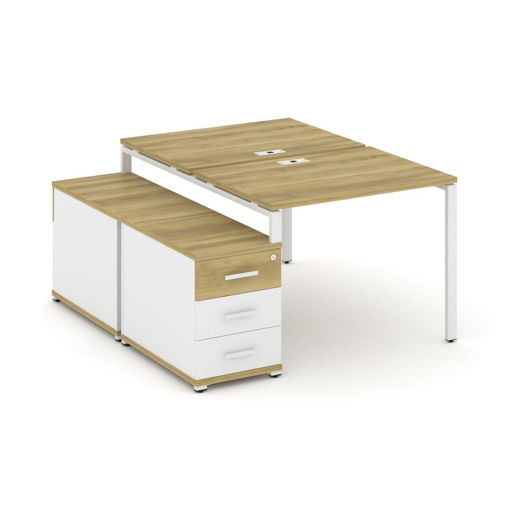 Рабочая станция на 2 места с двухсторонней опорной тумбой