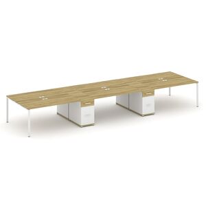 Рабочая станция на 6 мест с двумя опорными тумбами