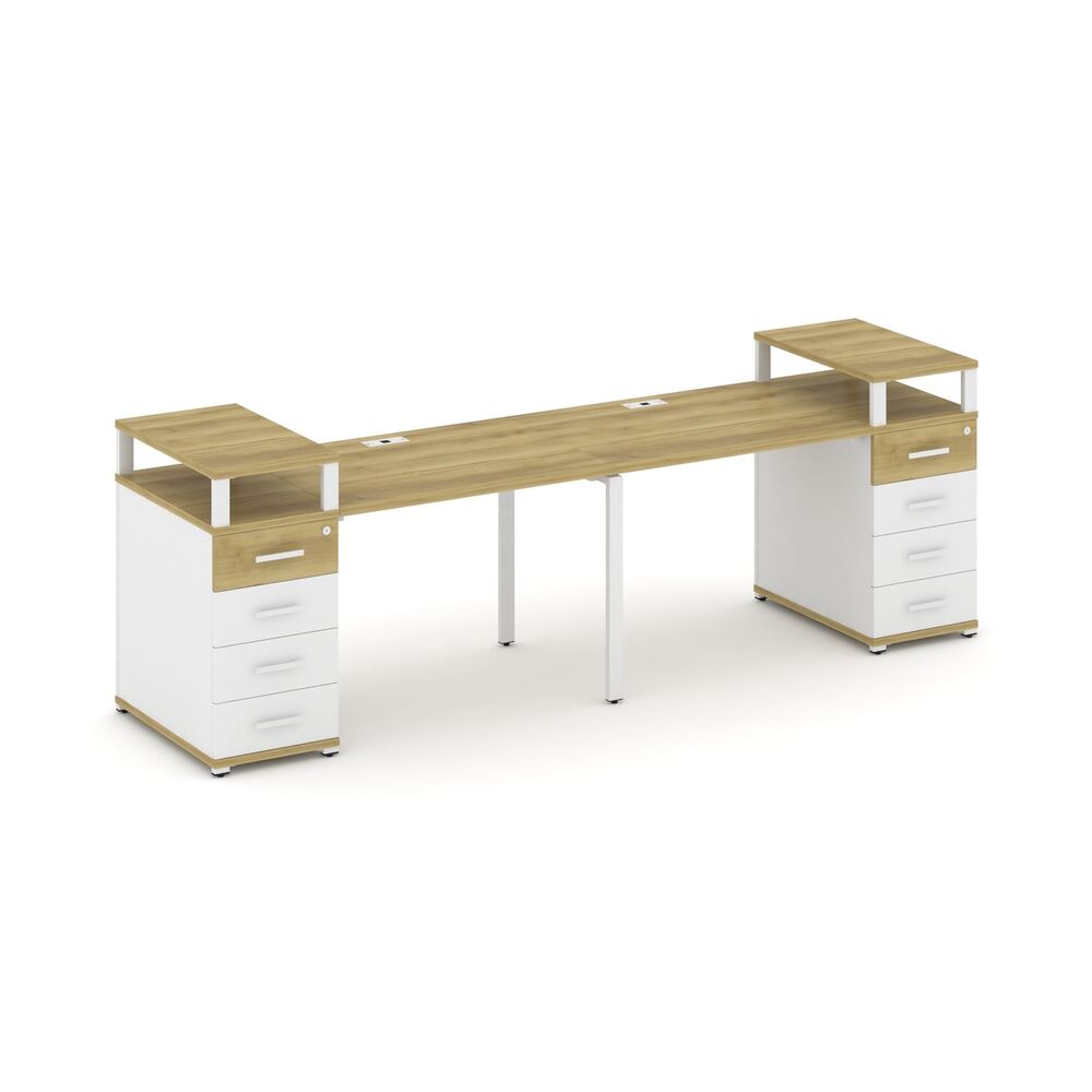 Рабочая станция на 2 места с двумя опорными тумбами