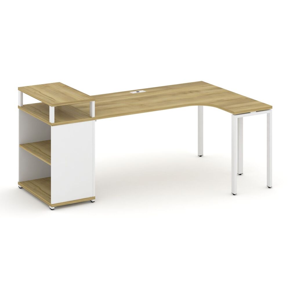 Стол эргономичный с опорным стеллажом с верхним горизонтом правый