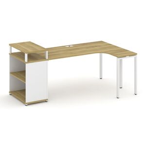 Стол эргономичный с опорным стеллажом с верхним горизонтом правый