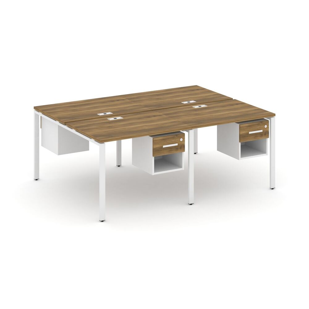 Рабочая станция двухсторонняя с подвесными тумбами на 4 места