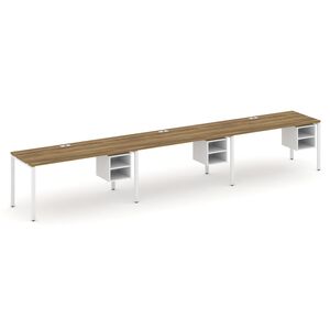 Рабочая станция односторонняя с подвесными тумбами на 3 места