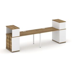 Рабочая станция с опорными шкафом купе с надставкой низкой