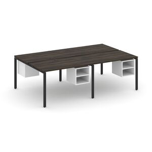 Рабочая станция двухсторонняя с подвесными тумбами на 4 места