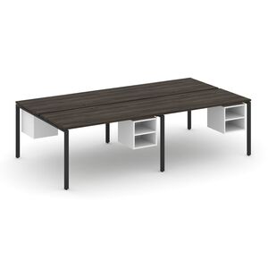 Рабочая станция двухсторонняя с подвесными тумбами на 4 места