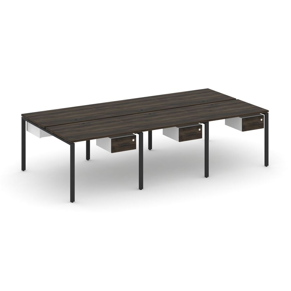 Рабочая станция двухсторонняя с подвесными тумбами на 6 мест