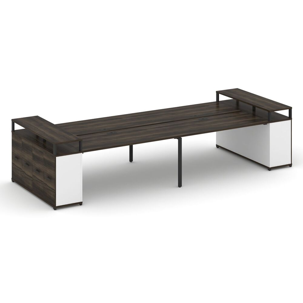 Рабочая станция с опорными распашными шкафоми с верхними горизонтами