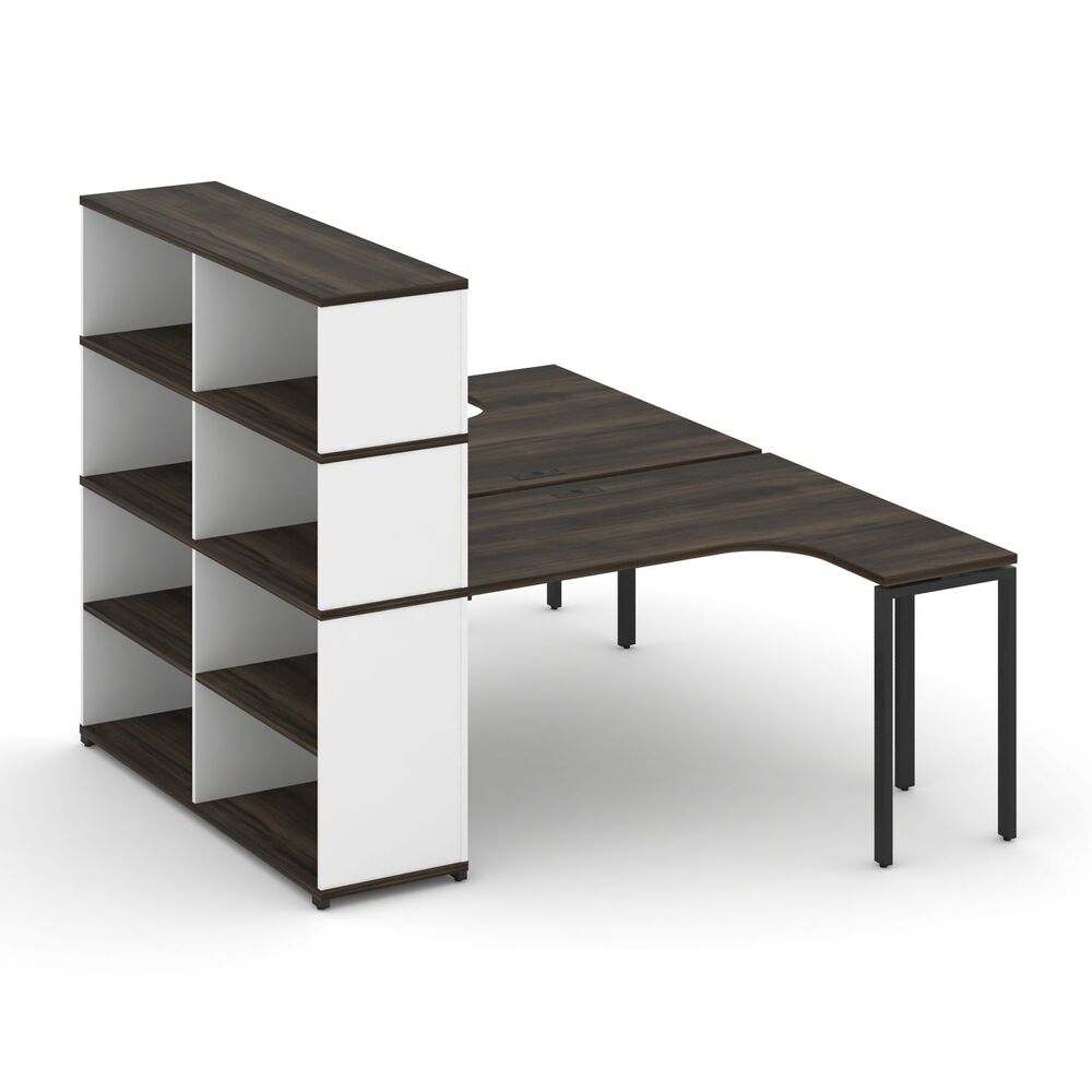 Рабочая станция с опорным стеллажом с надставкой высокой