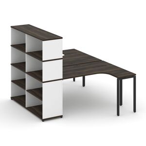 Рабочая станция с опорным стеллажом с надставкой высокой