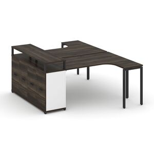 Рабочая станция с опорным распашным шкафом с верхним горизонтом