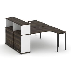 Рабочая станция с опорным шкафом-купе с надставкой низкой