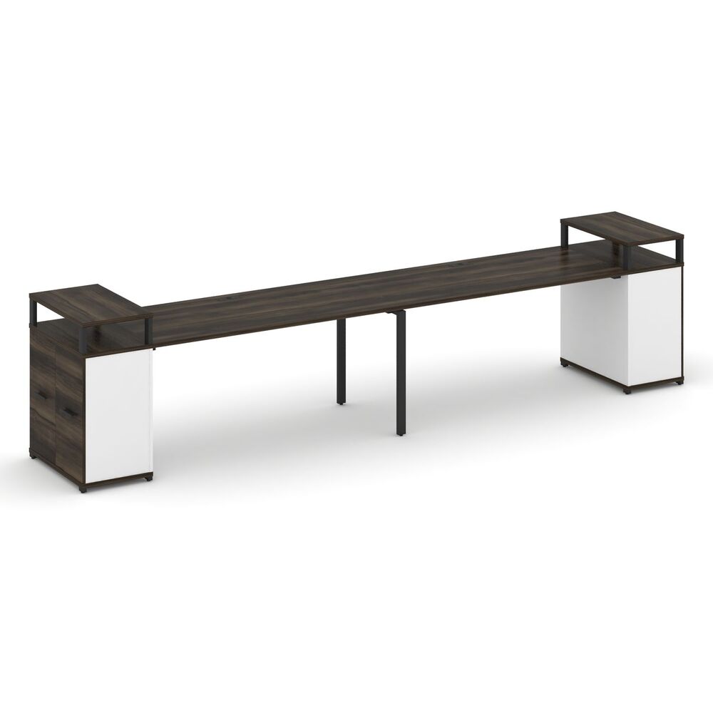 Рабочая станция с опорными распашными шкафами с верхними горизонтами