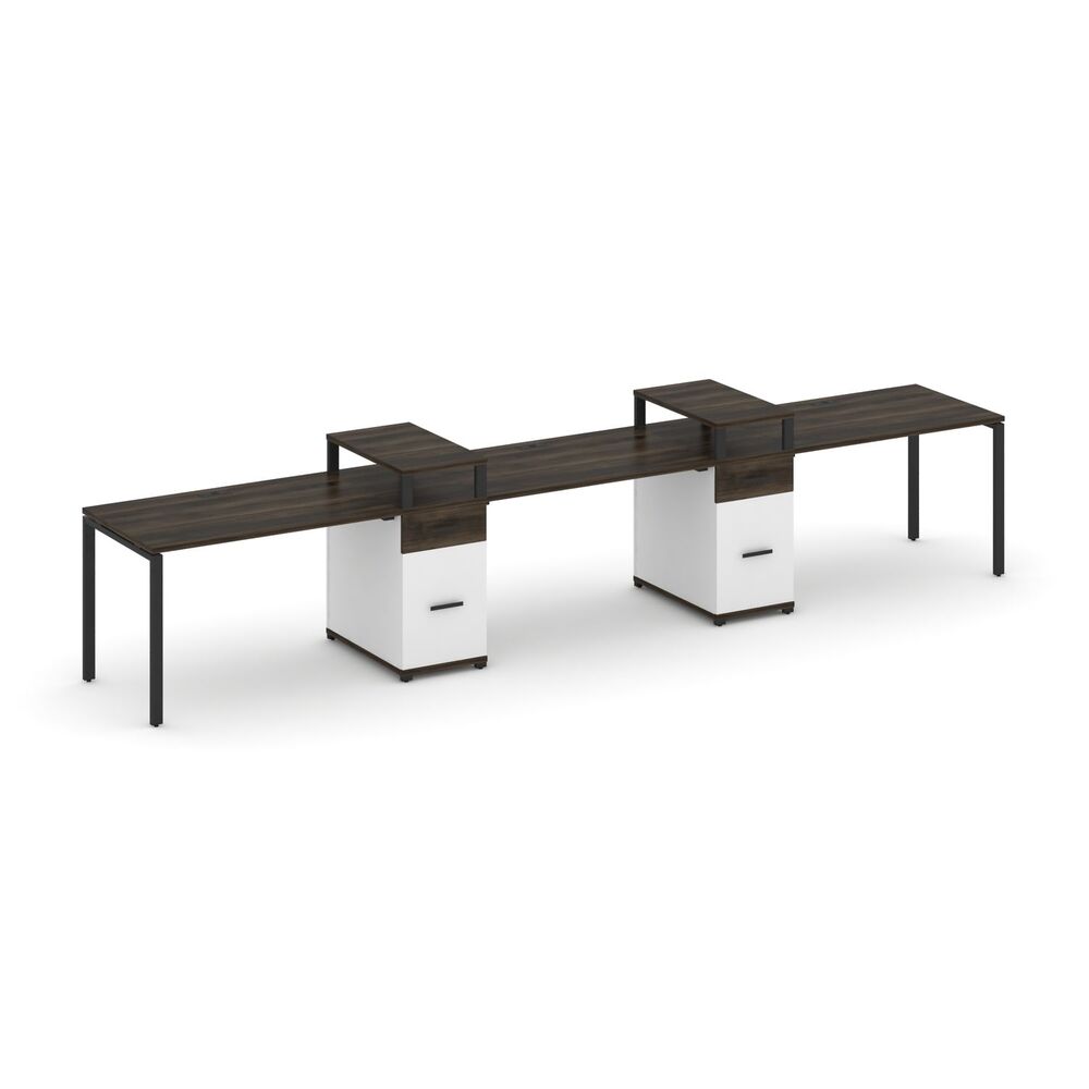 Рабочая станция на 3 места с двумя опорными тумбами