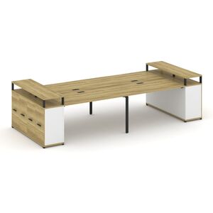 Рабочая станция с опорными распашными шкафоми с верхними горизонтами