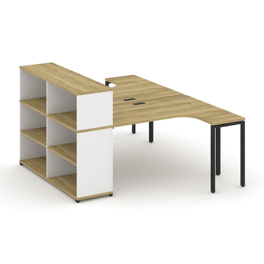 Рабочая станция с опорным стеллажом с надставкой низкой