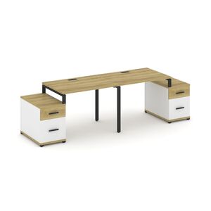 Рабочая станция на 2 места с двумя опорными тумбами