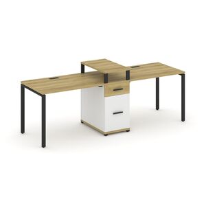 Рабочая станция на 2 места с одной опорной тумбой