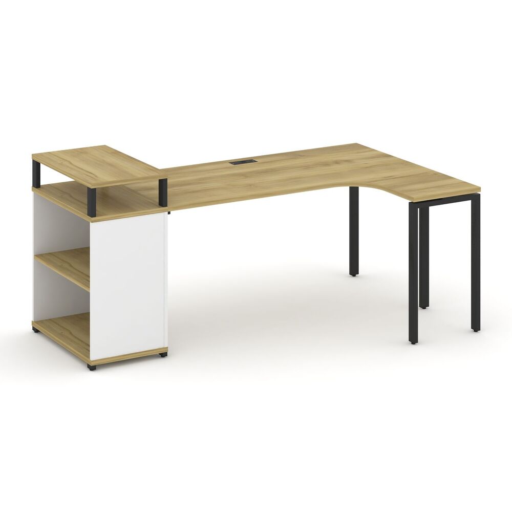 Стол эргономичный с опорным стеллажом с верхним горизонтом правый