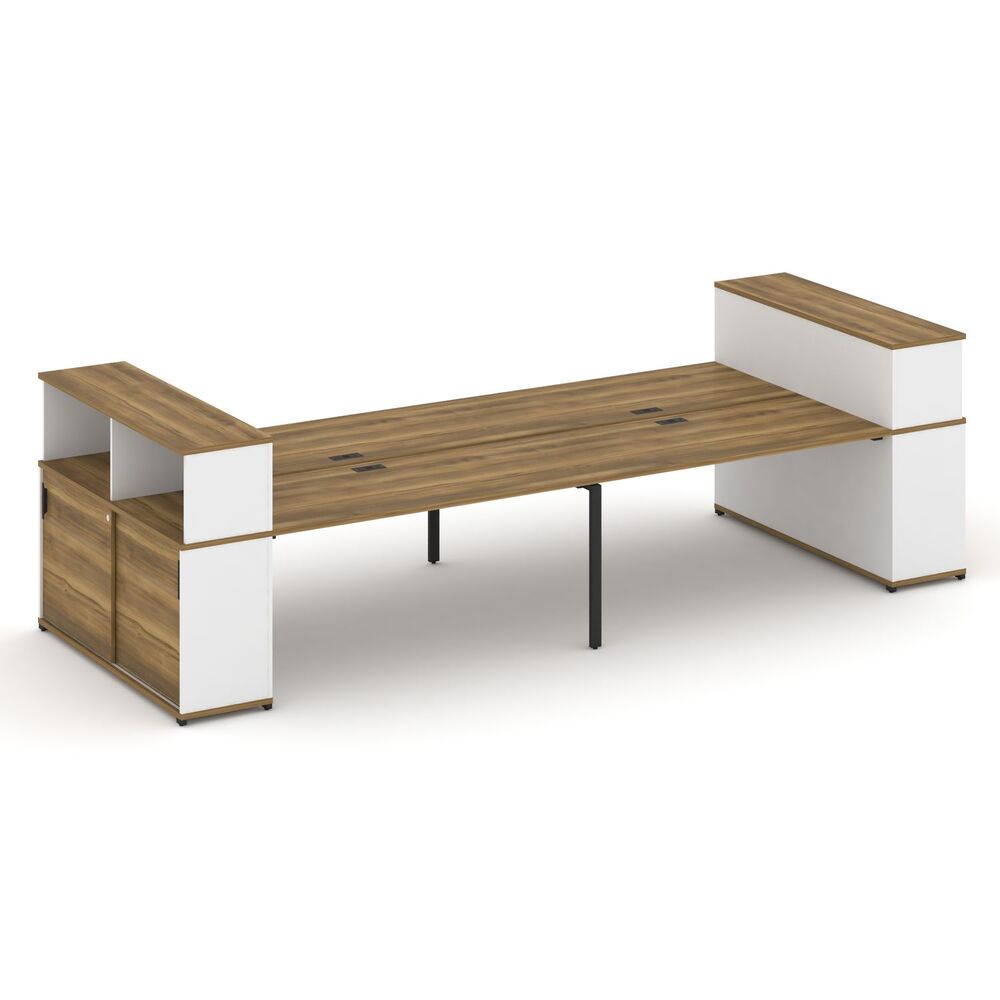 Рабочая станция с опорными шкафами купе с надставкой низкой