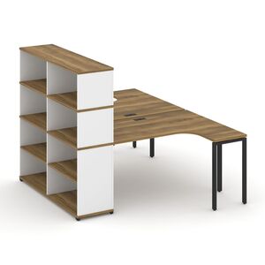 Рабочая станция с опорным стеллажом с надставкой высокой