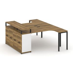 Рабочая станция с опорным распашным шкафом с верхним горизонтом