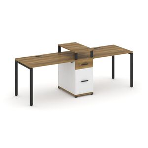 Рабочая станция на 2 места с одной опорной тумбой