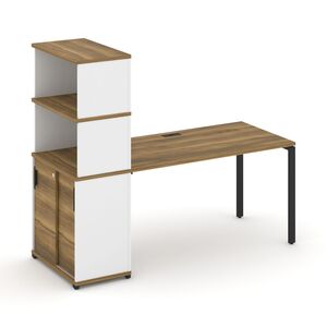 Стол рабочий с опорным шкафом купе с надставкой высокой
