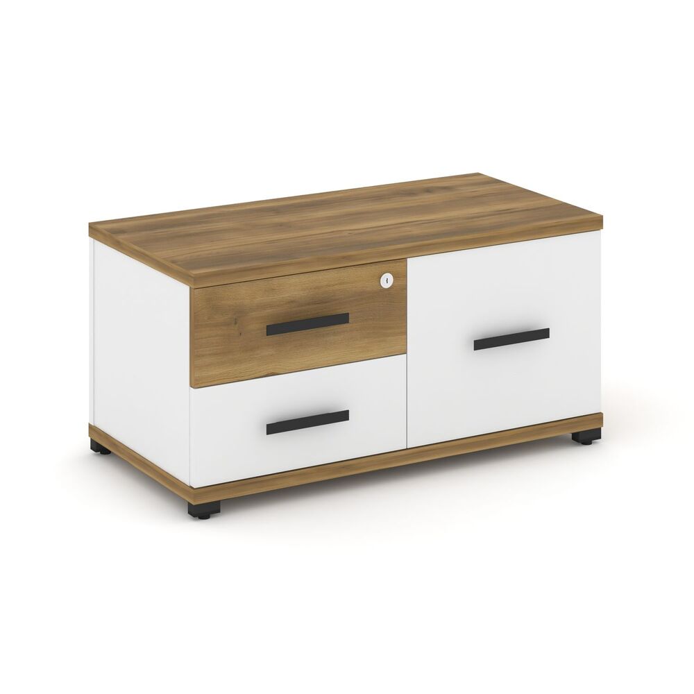 Тумба приставная широкая 2 ящика + 1 распашной фасад